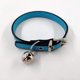 thumbnail image 2 of Collar clásico de piel con cascabeles, ideal para perros o gatos pequeños. Collar ajustable de 15 a 21 cm de largo y 1 cm de ancho, color azul., 2 of 5
