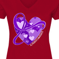 thumbnail image 4 of Inktastic Alzheimers Awareness Purple Ribbon Around Heart Women's V-Neck T-Shirt, 4 of 5
