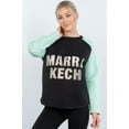 thumbnail image 1 of Contrast Sleeve Curved Hem Sweater, 1 of 6