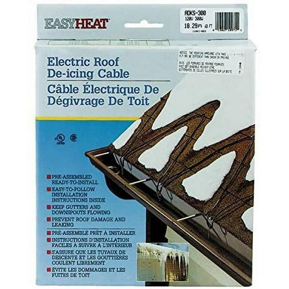 5 Pk Easy Heat 60' 120V 5W Roof Shingle Down Spout Gutter De-Icing Cable ADKS300