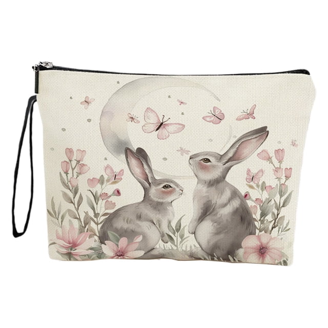 TanSiDing Easter Storage Bag Travel Toiletry Bag with Anti-slip Chain, Portable Cosmetic Organizer for Holiday Gifts, Wash Bag for Outdoor Camping and Daily Use