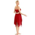 thumbnail image 2 of Xnihocha Vêtements de Danse Contemporaine Moderne pour Femmes Robe de Ballet Sans Manches en Chiffon Fluide Jupe Tenue Rouge L, 2 of 7