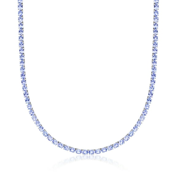 Ross-Simons 20.00 ct. t.w. Tanzanite Tennis Necklace in Sterling Silver, Women's, Adult