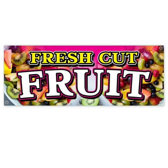 Fresh Cut Fruit 13 oz Vinyl Banner With Metal Grommets