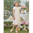 thumbnail image 5 of Arshiner Girls Nightgowns Sleepwear Short Sleeve Victorian Pajama Dress Soft Princess Sleepshirt, 5 of 6