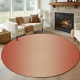 thumbnail image 2 of Red Orange Ombre Large Area Rugs for Bedroom Living Room, Soft Non Slip Carpet Bedside Rug, Modern Gradient Abstract Art Round Floor Cover Kitchen Accent Rug 5' for Dining Room/Office, 2 of 9