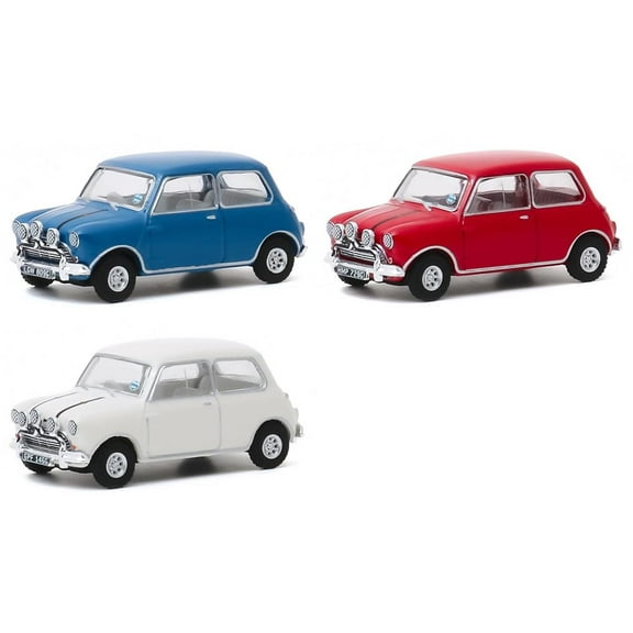 Italian Job Mini Cooper Diecast Car Package - Three 1/64 Scale Diecast Model Cars