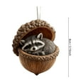 thumbnail image 3 of Forest Animal Acorn Ornament - Handmade Hanging Decor With Random Color String, Perfect for Christmas Trees, Mantels & Rustic Festive Home Decor, 3.15in/8cm, D, 3 of 4