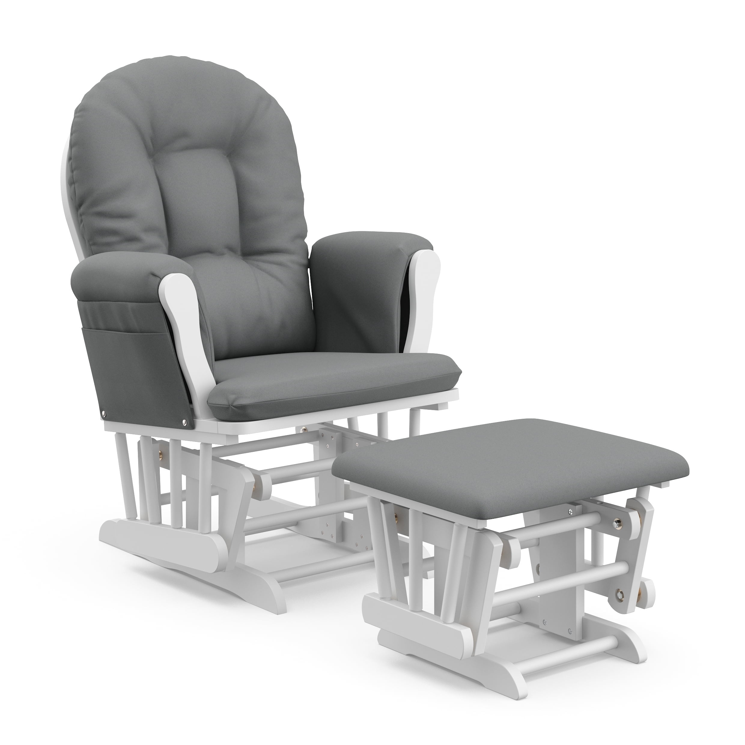 Storkcraft Hoop Infant Nursery Glider and Ottoman, White with Gray