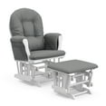 thumbnail image 4 of Storkcraft Hoop Infant Nursery Glider and Ottoman, White with Gray, 4 of 17