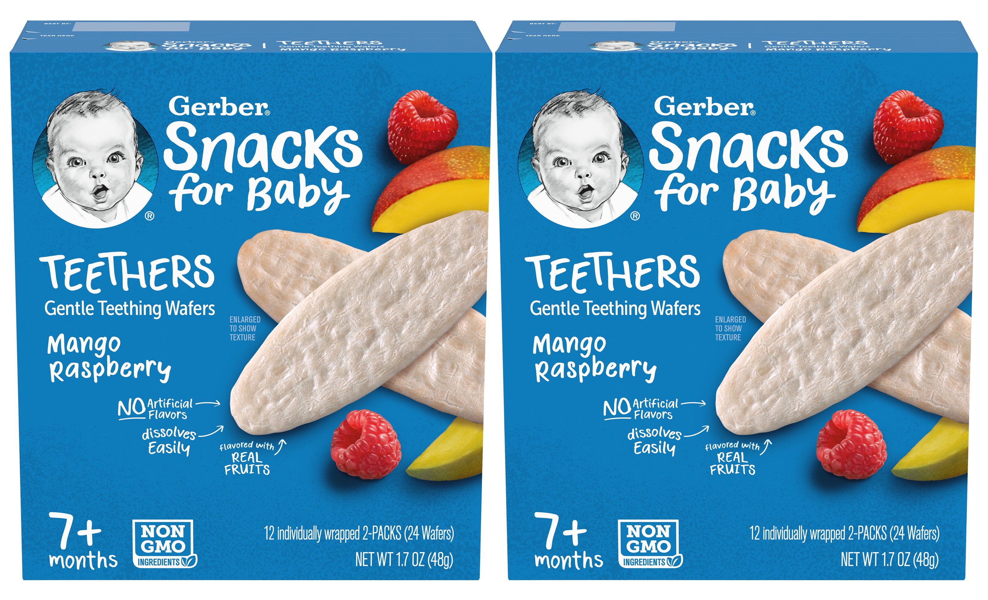 (2Pack) Gerber Mango Raspberry Snack for Baby Teethers, 1.07 oz