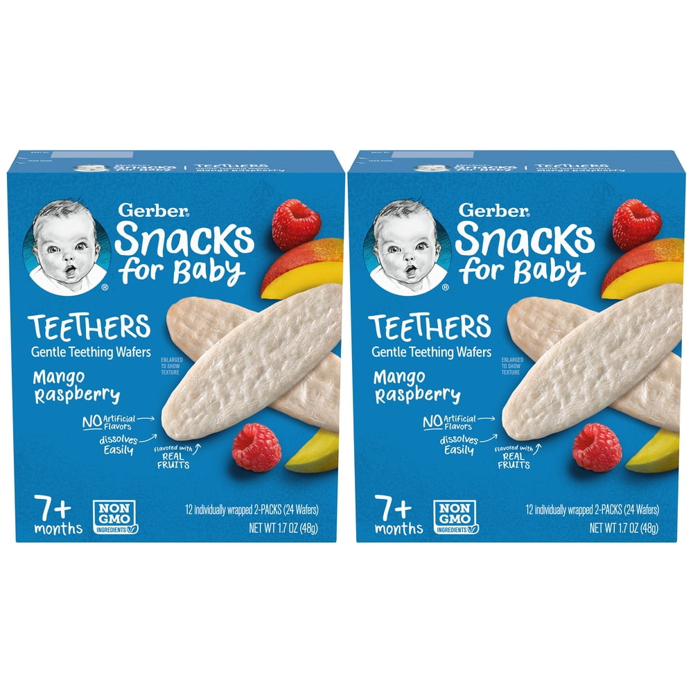 (2Pack) Gerber Mango Raspberry Snack for Baby Teethers, 1.07 oz