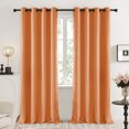 thumbnail image 2 of Deconovo Cortinas opacas térmicas Deconovo para oscurecer habitaciones, con ojales en la parte superior, para oficina, color naranja, 132 x 163 cm, 2 of 6