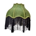 thumbnail image 4 of Pantalla de lámpara de terciopelo con forma de campana, estilo romántico, con borlas y flecos, ideal para decoración de lámparas de pie y de noche A, 4 of 8
