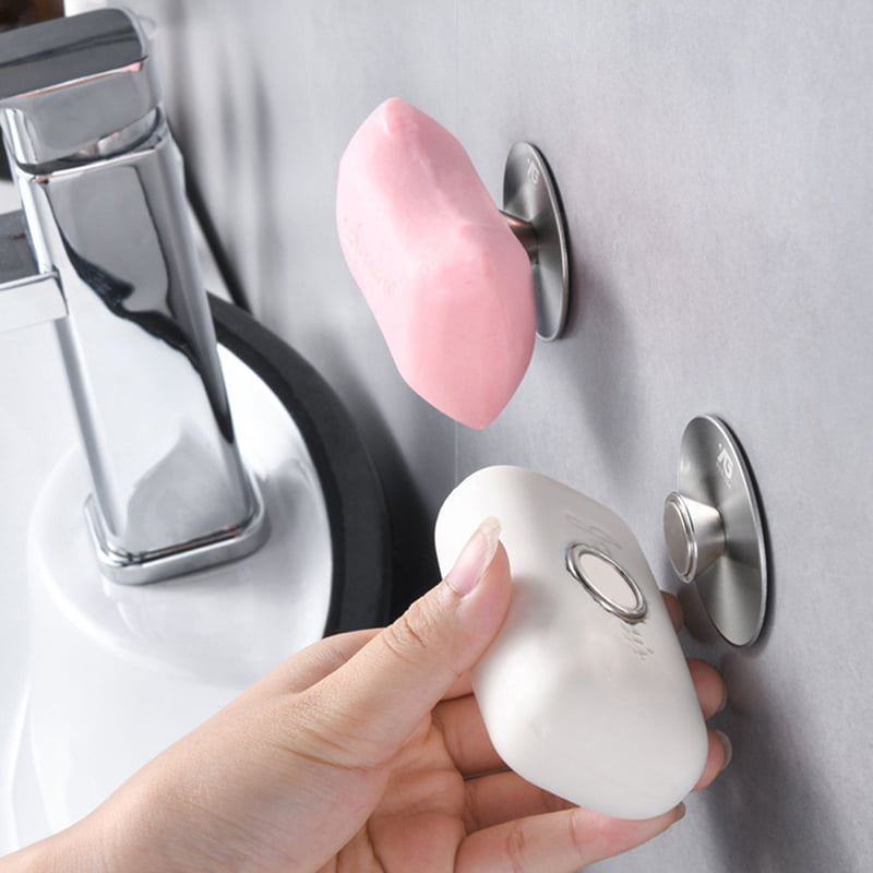 1PC Magnetic Soap Dish Holder Tool Rack Sponge Holder For Home Bathroom Bath 