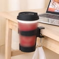 thumbnail image 6 of Eqslft Desk Cup Holder, 3.5 Inch Height Adjustable Clamp-On Black Plastic Drink Holder, No Drill Anti-Spill Tumbler Organizer for Home Office, 1PC, 6 of 8