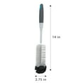 thumbnail image 5 of Smart Design Bottle Brush - Comfort Non-Slip Grip Handle, Non-Scratch, Odor Resistant, Dishwasher Safe - For Cleaning Water Bottles, Baby Bottles & Glassware - 14" Long - Gray & Teal, 5 of 7