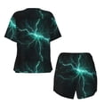 thumbnail image 5 of Picia Green Lightning Flash Pajamas Sets for Women Soft Short-Sleeved Pjs with Lounge Shorts Two Piece Sleepwear-X-Large, 5 of 9