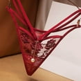 thumbnail image 4 of HaoXianJian Women G-String Lace Thongs T-back Sheer Mesh Low Waist Breathable Cheeky Underwear Panties Stretch Underpants, 4 of 4