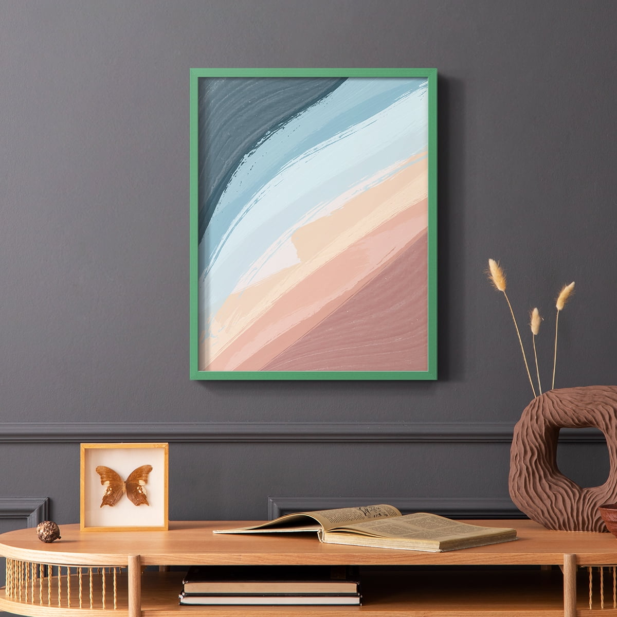 Waters Rolling Framed Print in Green Solid Wood 8 x 10 Framed Print