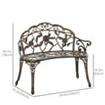 thumbnail image 3 of Outsunny 40" Outdoor Garden Bench for Backyard, Porch, Balcony, Bronze, 3 of 10