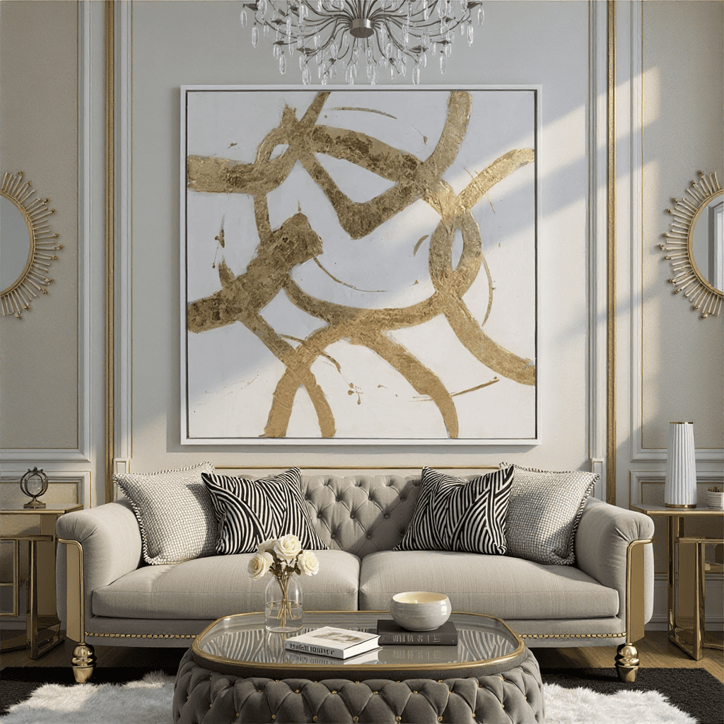 Ballare Canvas Hand Painted Original Art - White