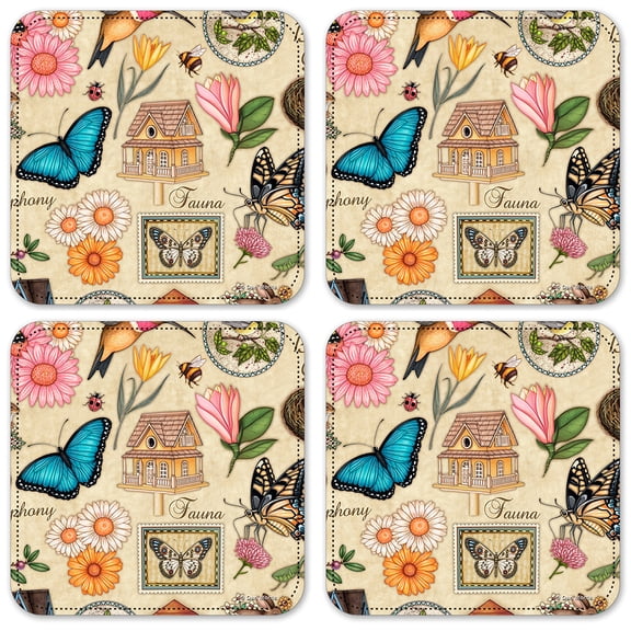 Vinyl Drink Coasters - Set of 4 - Garden - Image by Dan Morris