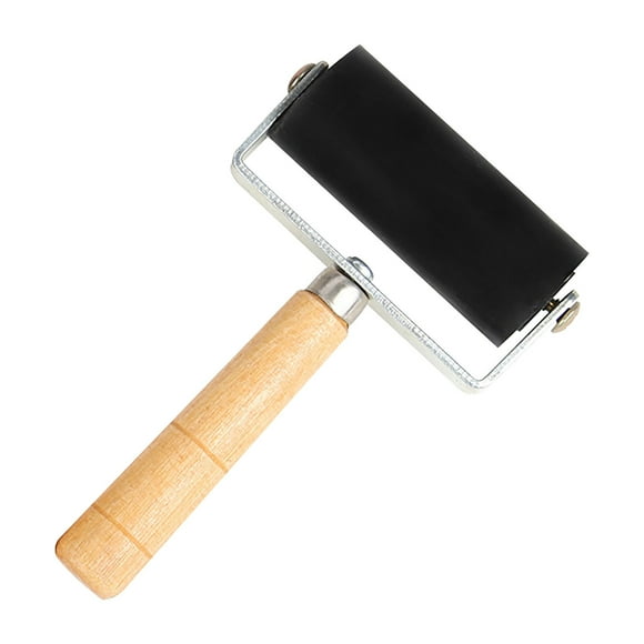 Pompotops Art Supplies Printmaking Tool Rubber Roller 6cm Rubber Roller Roller Ink Roller Wooden Handle Rubber Roller Water Extension Tool Clearance