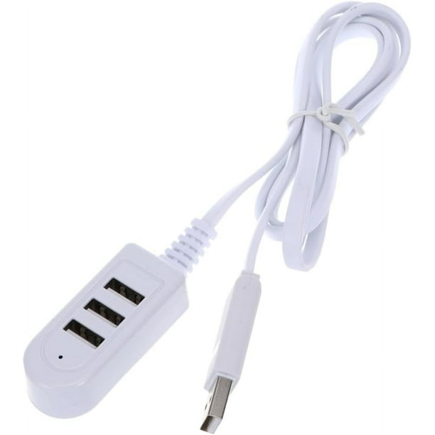 Cable de extensión mini Hub USB Puerto de carga de datos Cable de extensión de viaje Cargador de viaje Concentrador micro USB Computadora Ultrafino Blanco Cargador múltiple Concentrador macho a