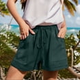 thumbnail image 2 of Bovemsi Womens Shorts Casual Summer Beach Fashion Drawstring Elastic Waist Solid Color Comfy Soft With Pockets Running Shorts, 2 of 5