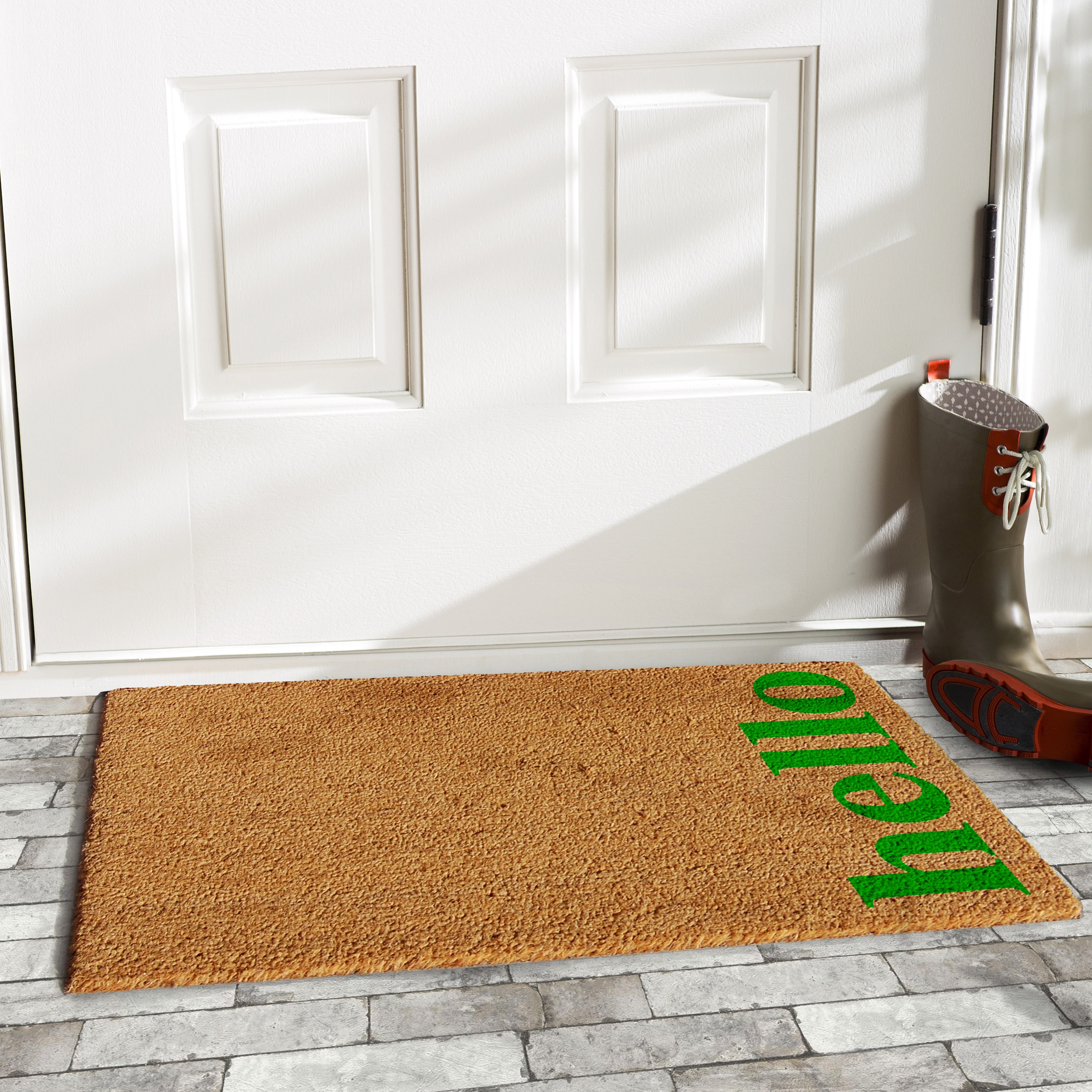  Sunlit Mandala Welcome Mats, 33.5 x 15.8, Indoor Outdoor  Non-Slip Front Door Mat, Front Door Decor, Low Profile Entryway Rug, Easy  to Clean Door Mat for Back Door Waterproof, Green 