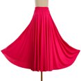 thumbnail image 4 of Nyeemya Womens Ballroom Dance Skirt Solid Color Ruffle Dancewear Flamenco Performance Costume Hot Pink XL, 4 of 7