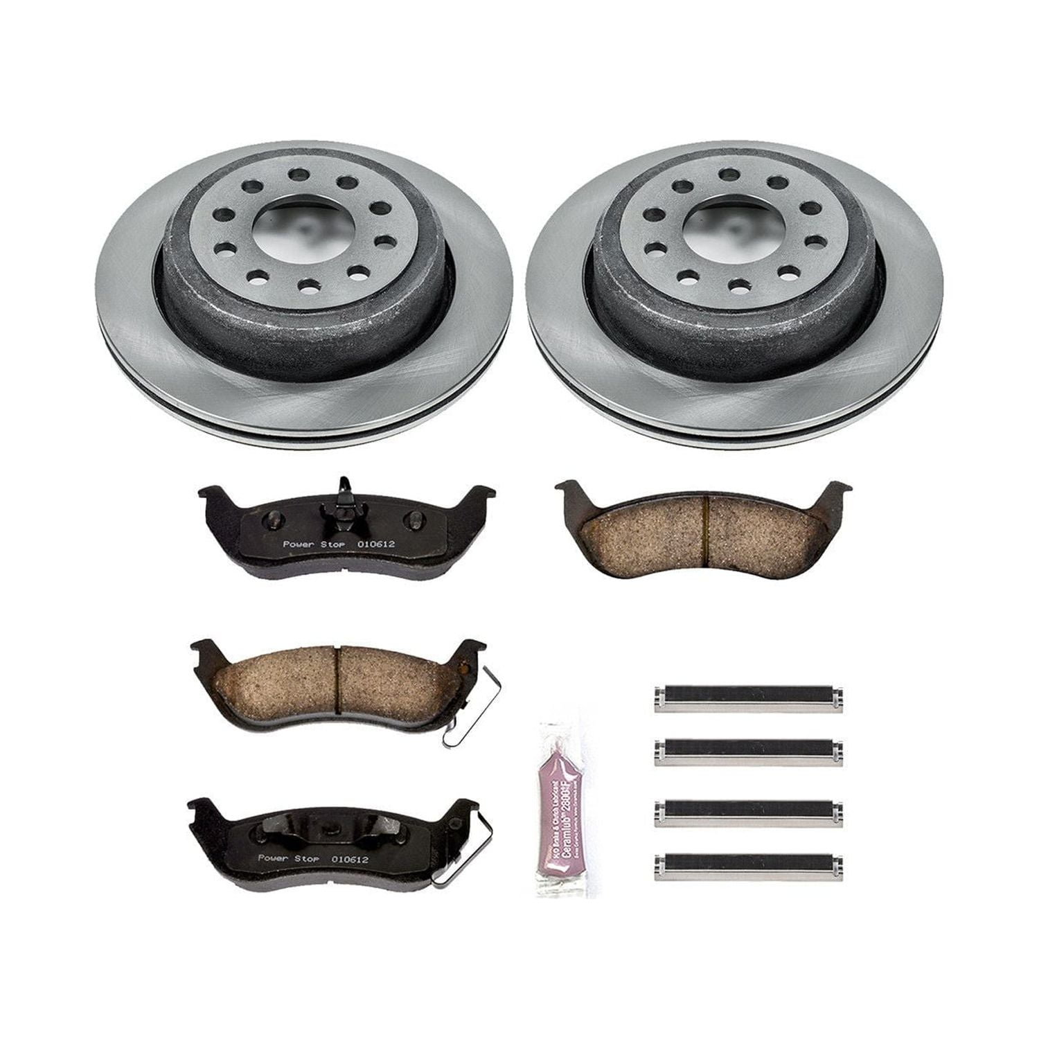 Power Stop Rear Stock Replacement Brake Pad and Rotor Kit KOE5293