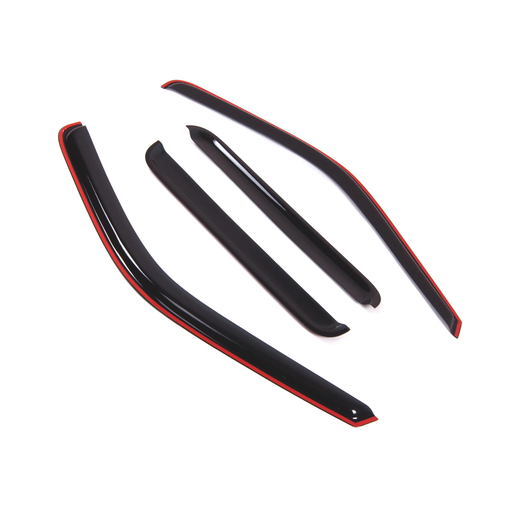 Tuningpros WD2-192i In-Channel Window Visor Deflector Rain Guard Dark Smoke 4 Pcs Set For 1999-2016 Ford F-250 SuperCrew