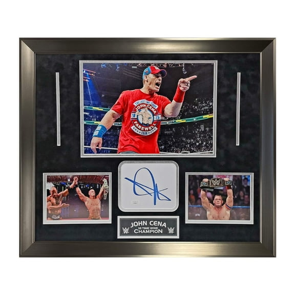 John Cena Autographed Cut Collage Framed to 20x24 JSA