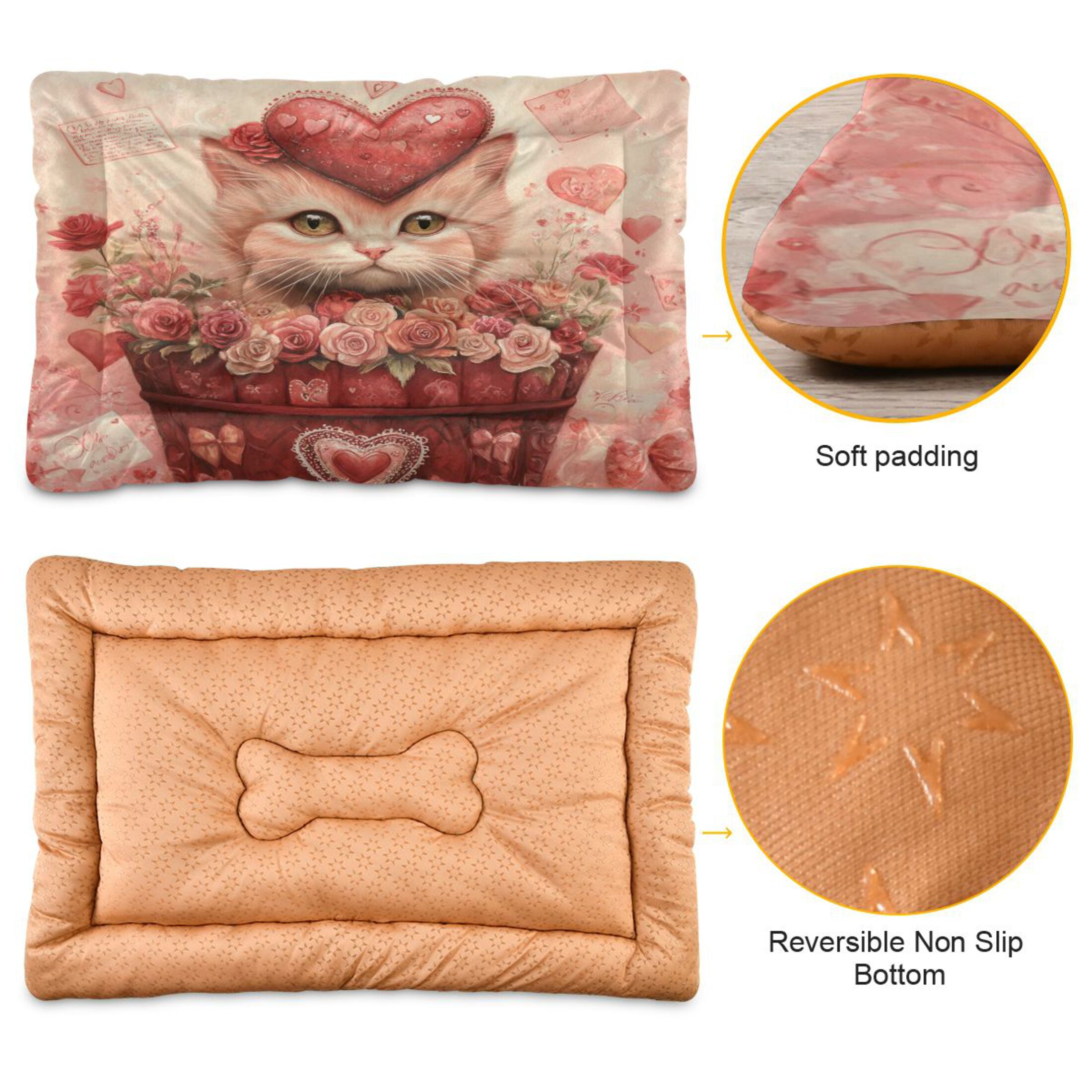 Qxltty Red Basket Cat Ped Pad Wear-resistant and Hard to Bite Through Sleeping Pad for Small Medium Large Dogs Winter Pet Bed 36×24in