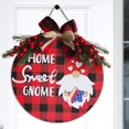 thumbnail image 3 of Coofit Welcome Sign Set Round Plaid Front Door Decor Door Hanging Sign for Christmas, 3 of 10