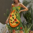 thumbnail image 3 of Ladies' Summer Dress Beach Sleeveless Fun Pizza T-shirt Vest Sun Skirt, 3 of 8