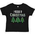 thumbnail image 3 of Inktastic Merry Christmas Green Plaid Christmas Trees Boys or Girls Toddler T-Shirt, 3 of 5