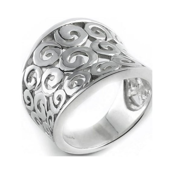 Silverly Women's 925 Sterling Silver Open Spirals Swirls Concave Ring