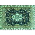thumbnail image 1 of Ahgly Company Indoor Rectangle Geometric Turquoise Blue Traditional Area Rugs, 8' x 12', 1 of 4