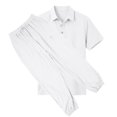 thumbnail image 4 of hotojiny Mens Summer 2 Piece Set Button Collared Short Sleeve Golf Shirt Cinch Bottoms Cargo Pants Walking Casual Outfits(White,X-Large), 4 of 7