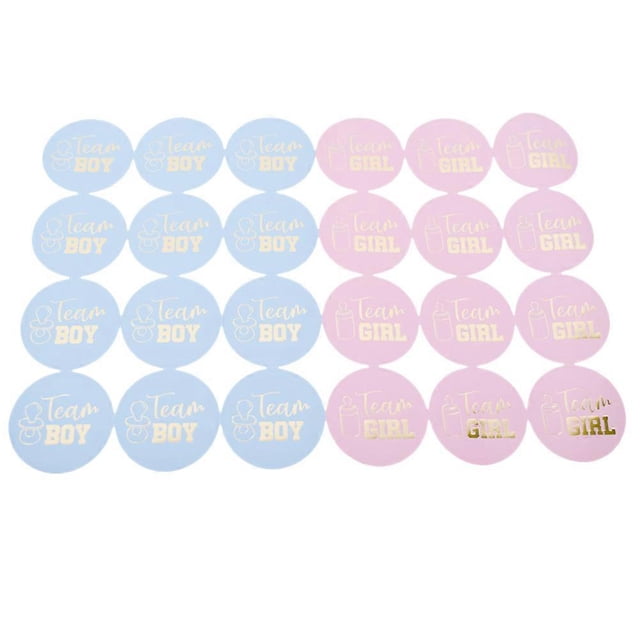 48 Pcs Boy Stickers Gender Reveal Party Stickers Circle Dot Decals Team Girl Gender Reveal Adhesive Sticker