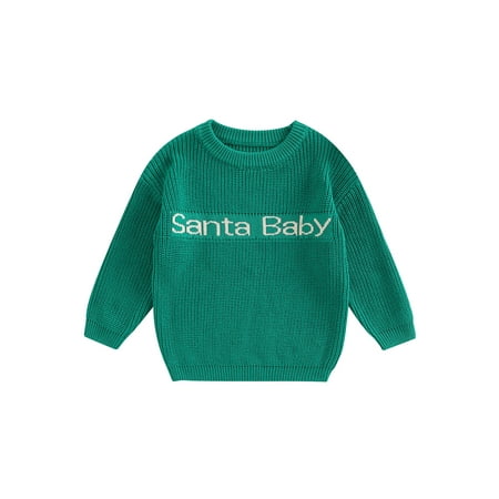 

Toddler Baby Ugly Christmas Sweater Santa Baby Long-Sleeved Knitted Pullover Sweatshirt Autumn Winter Knitwear Tops