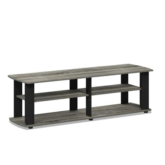 The Entertainment Center TV Stand, French Oak Grey & Black - 13.4 x 43.3 x 13.1 in.