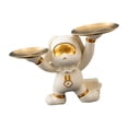 thumbnail image 1 of Bandeja de almacenamiento de conejo moderna, estatua de resina, figura de animal, escultura, adorno, placa Bandeja Doble Blanca, 1 of 9