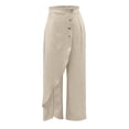 thumbnail image 3 of Women's Jeans - Straight Leg Casual Denim Pants with Button Down, Classic Blue Jeans for Everyday Wear, Comfort Stretch & Mid-Rise Fit(Beige,L), 3 of 4
