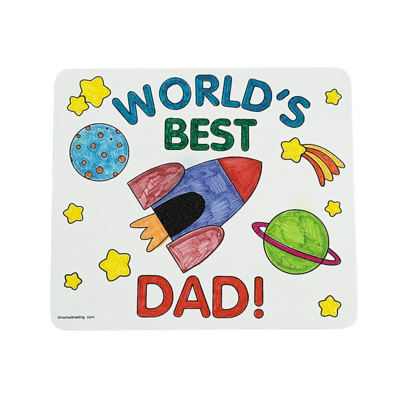 Color Your Own Father'S Day Mouse Pad - Craft Kits - 12 Pieces