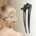thumbnail image 2 of Unique Bargains 1 Pc Chignon Pin Bow Hair Hairpin for Women Black, 2 of 5
