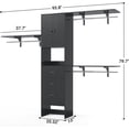 thumbnail image 7 of Homieasy 96 '' Closet Organizer System with Wood Drawers and Doors, 8FT Walk In Armoire Wardrobe Closet with 3 Shelving Towers, Black, 7 of 7